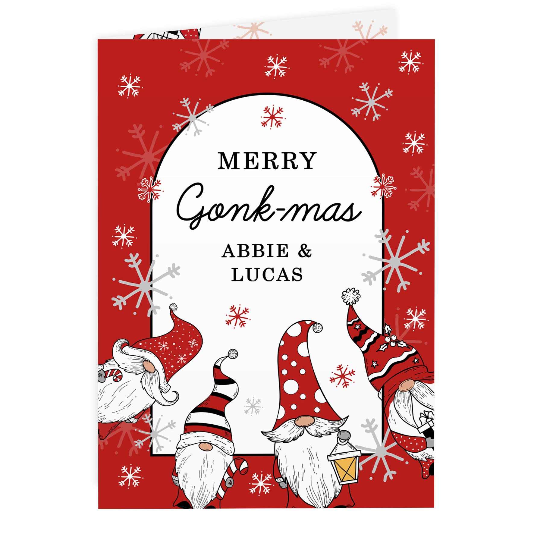 Personalised Red Gonks Christmas Card - image 5