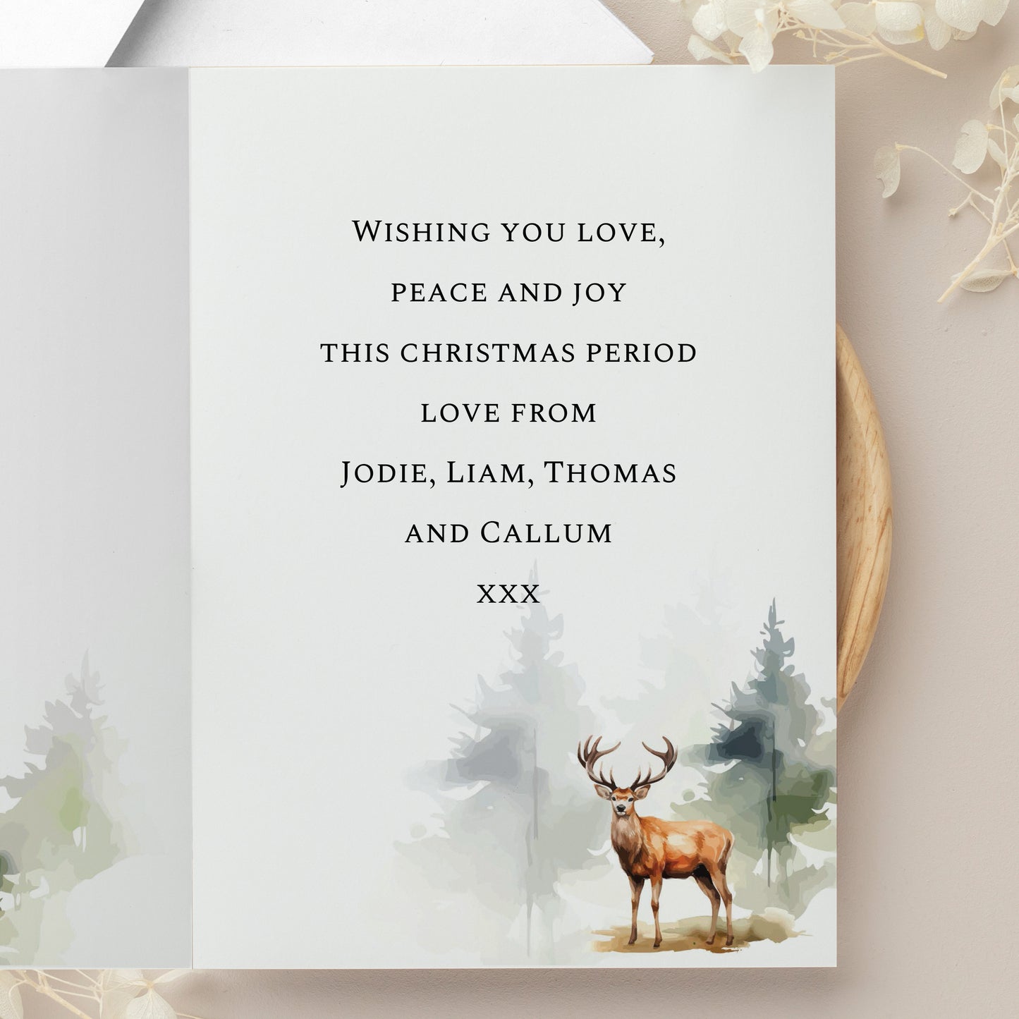 Personalised Watercolour Stag Greetings Card - image 2