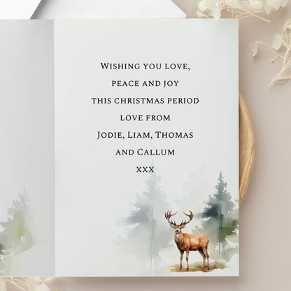Personalised Watercolour Stag Greetings Card - image 2