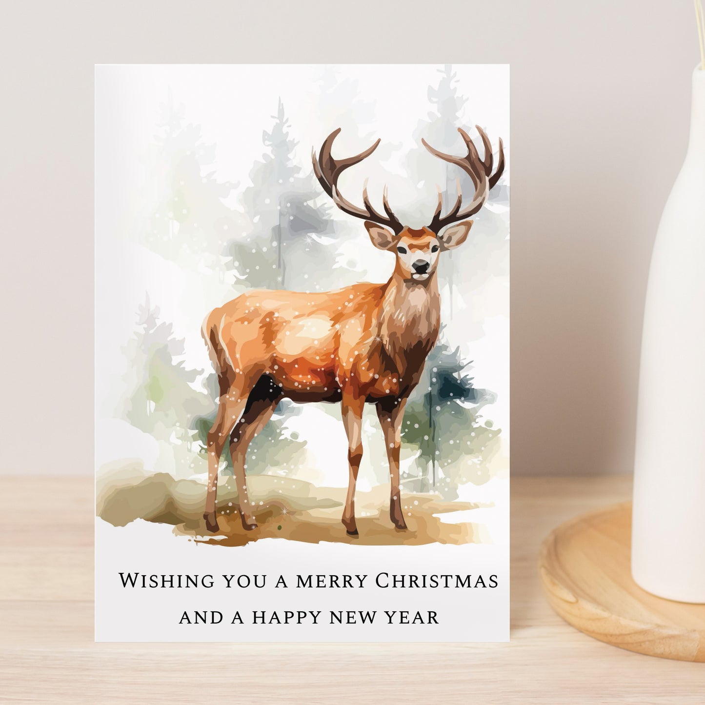 Personalised Watercolour Stag Greetings Card - image 3