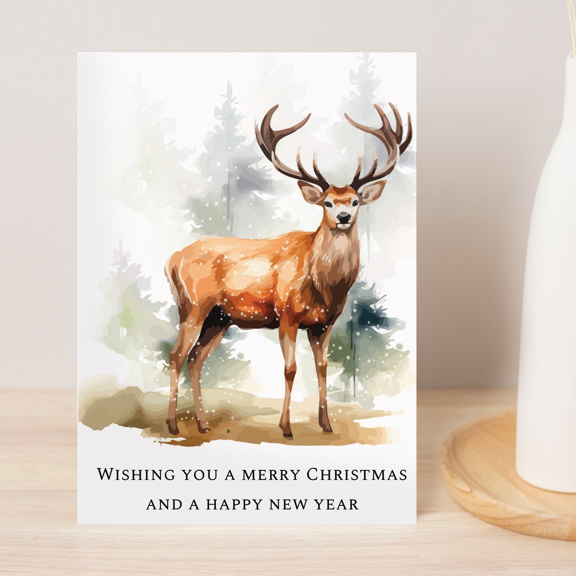 Personalised Watercolour Stag Greetings Card - image 3