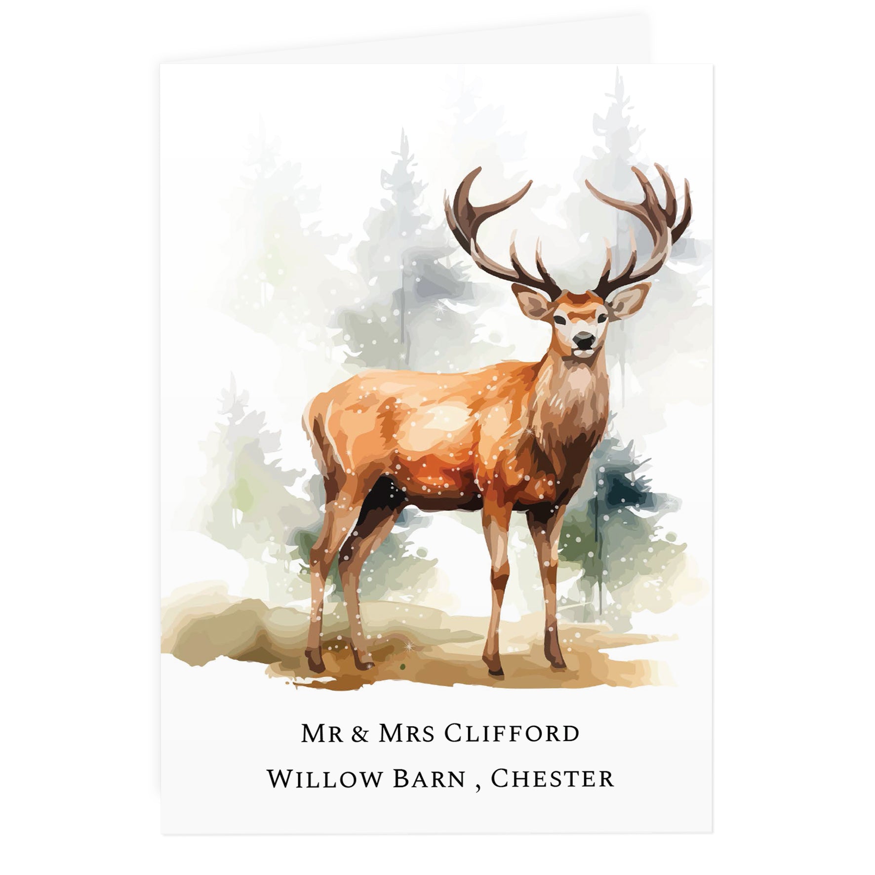Personalised Watercolour Stag Greetings Card - image 5