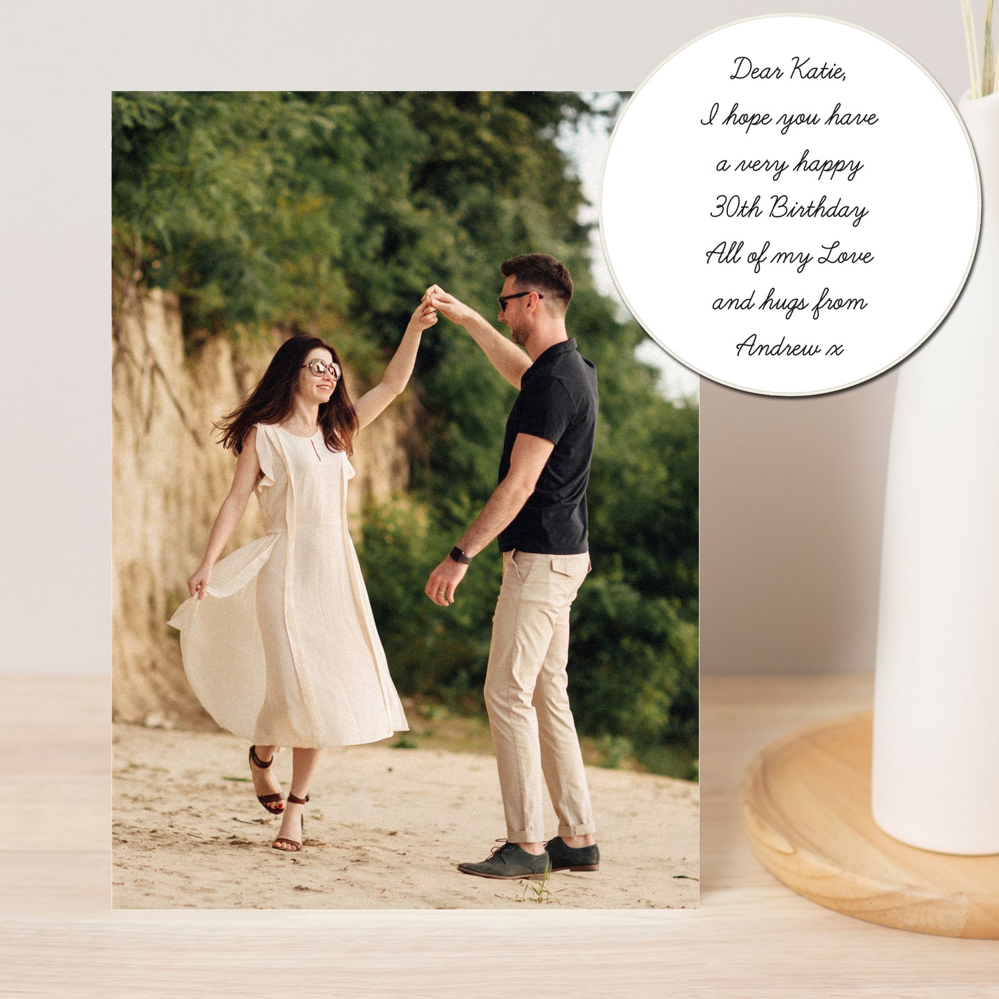 Personalised Photo Upload Card - Cursive Font - image 4