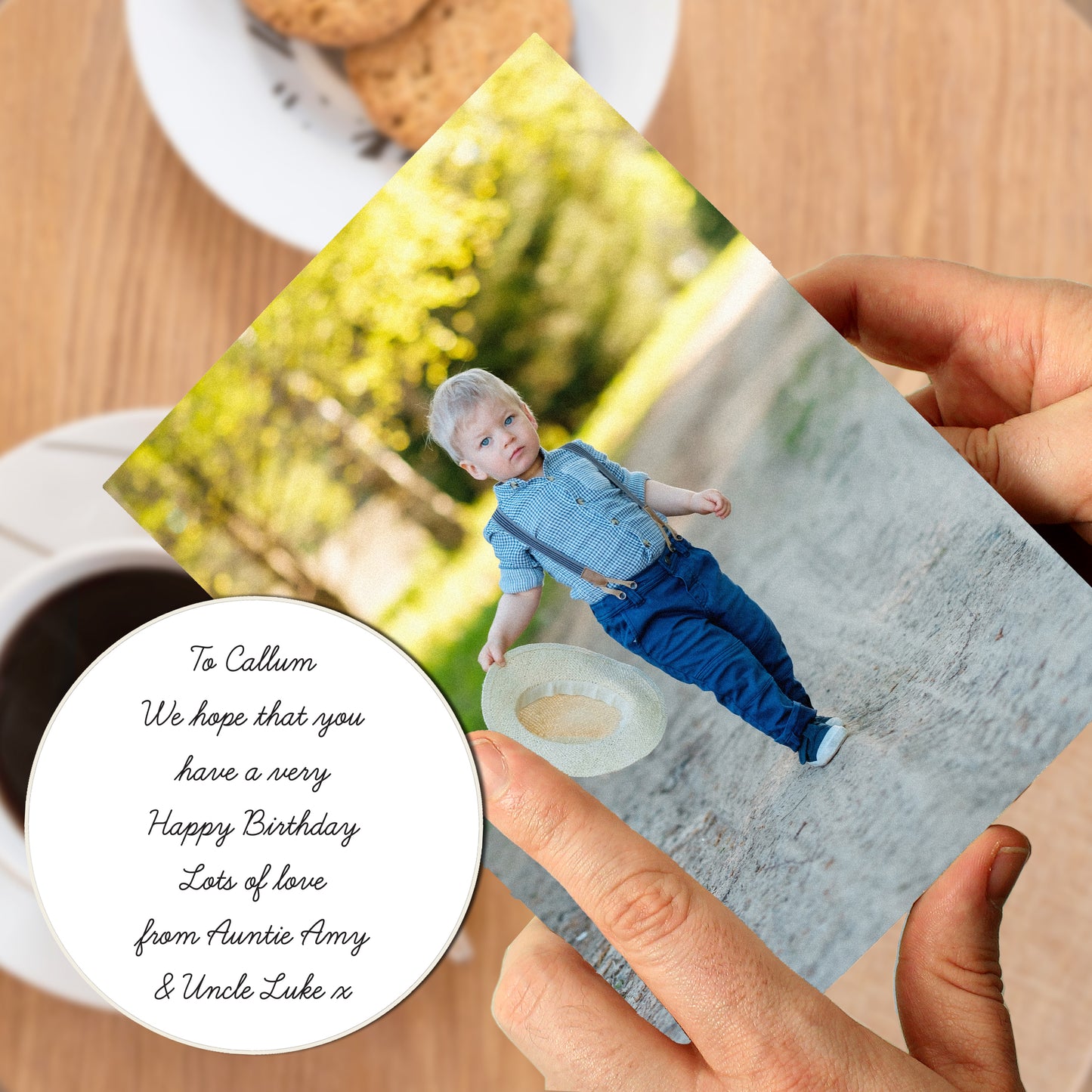 Personalised Photo Upload Card - Cursive Font - image 8