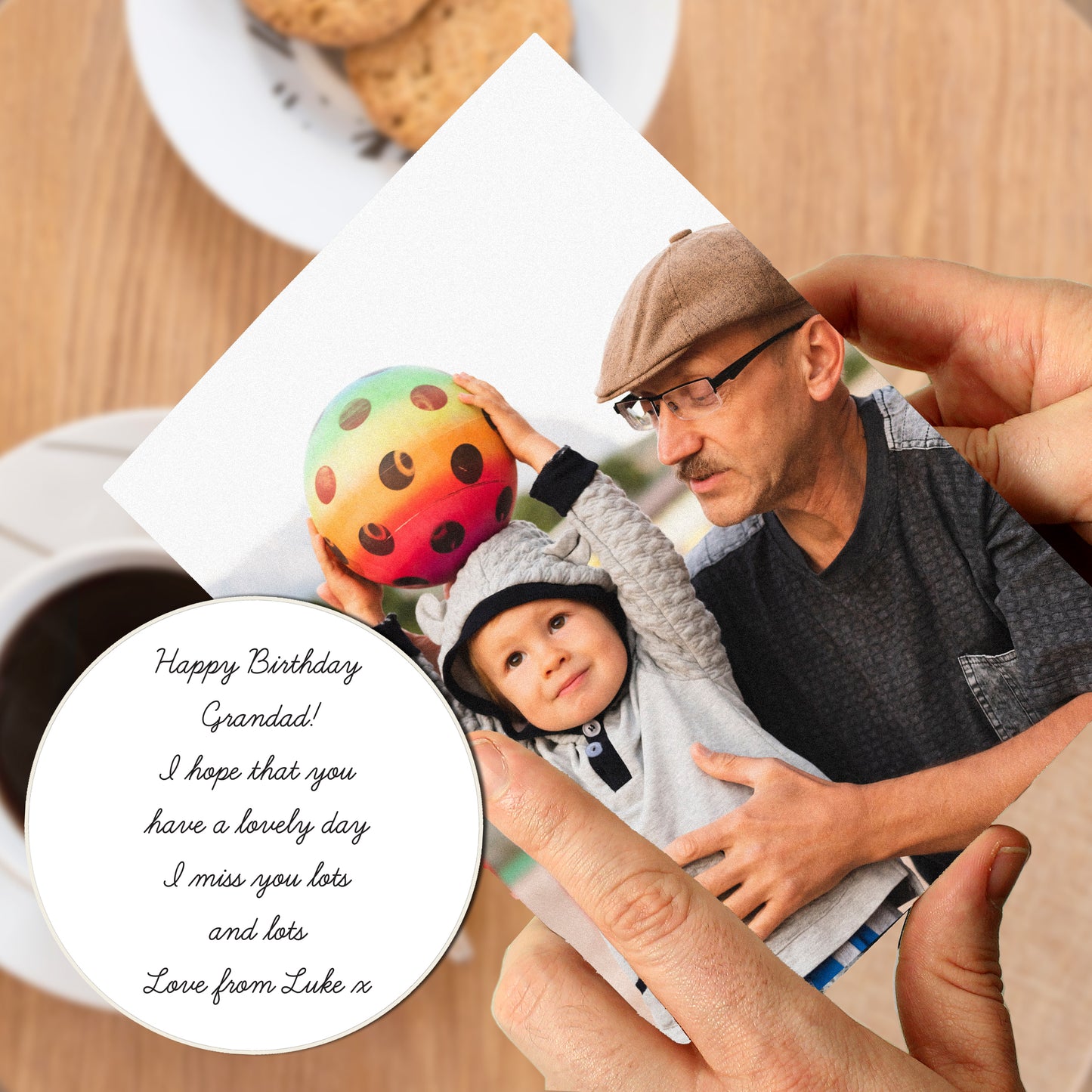 Personalised Photo Upload Card - Cursive Font - image 10