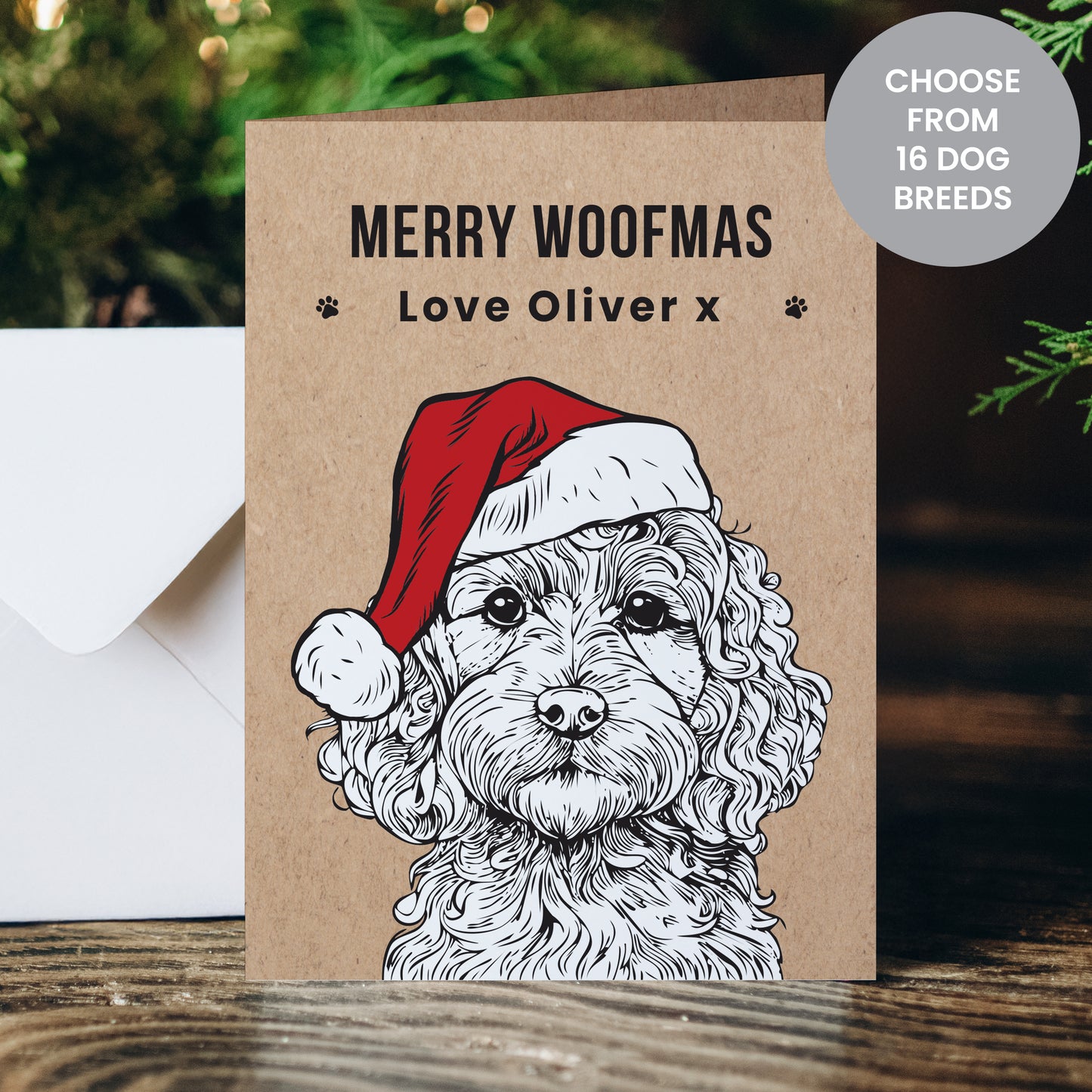 Personalised Dog Breed Christmas Card from Heartfelt Gifts