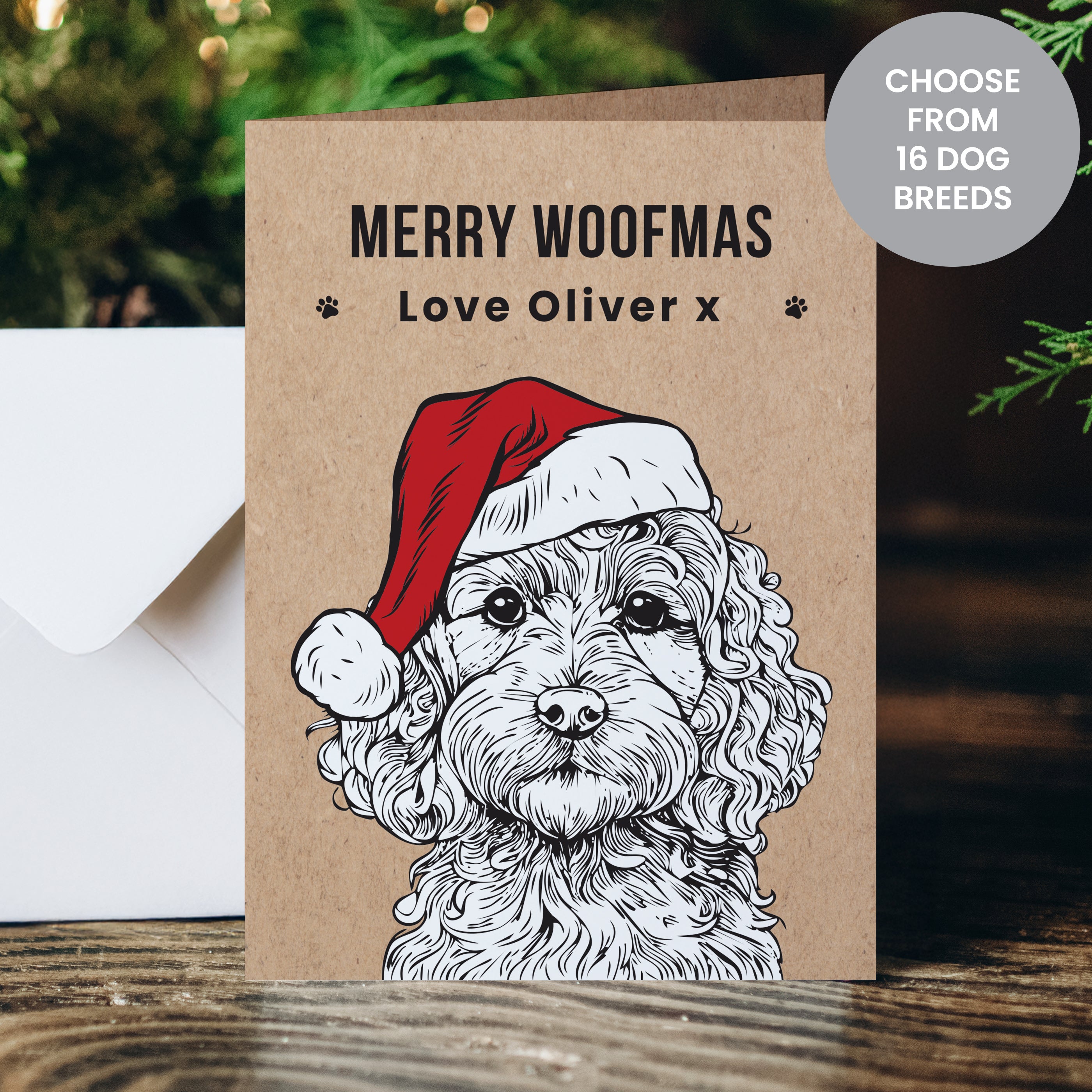 Personalised Dog Breed Christmas Card from Heartfelt Gifts