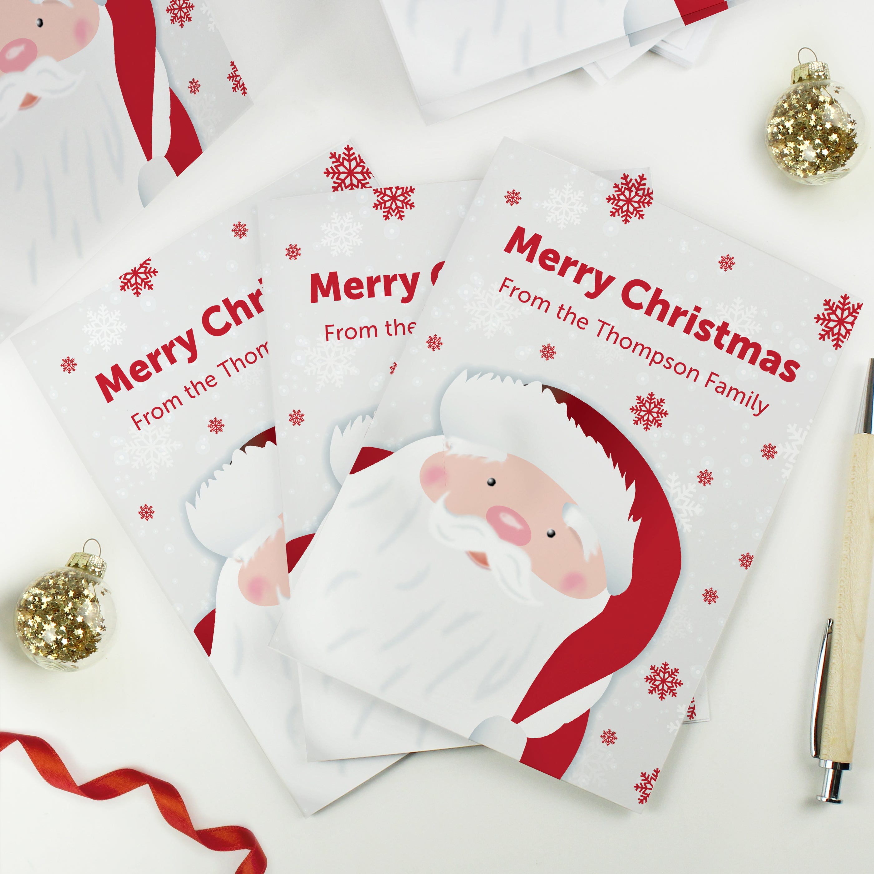 Personalised Pack of 10 Christmas Cards - Santa from Heartfelt Gifts