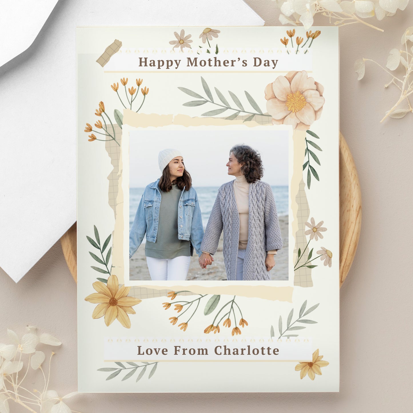 Personalised Wild Flowers Photo Upload Card from Heartfelt Gifts