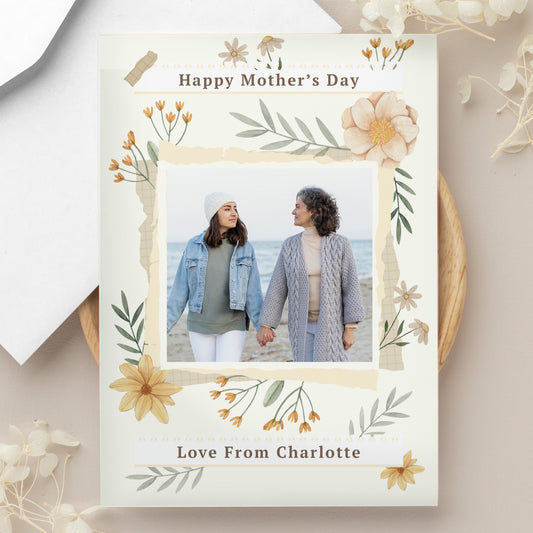 Personalised Wild Flowers Photo Upload Card from Heartfelt Gifts