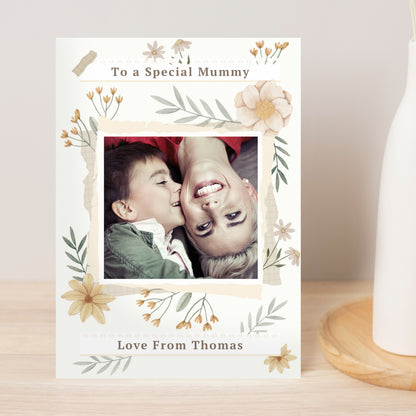 Personalised Wild Flowers Photo Upload Card - image 2