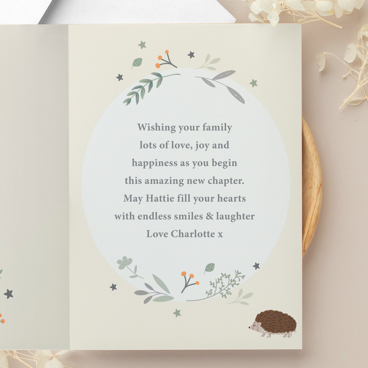 Personalised Woodland Animals New Baby Card - image 4