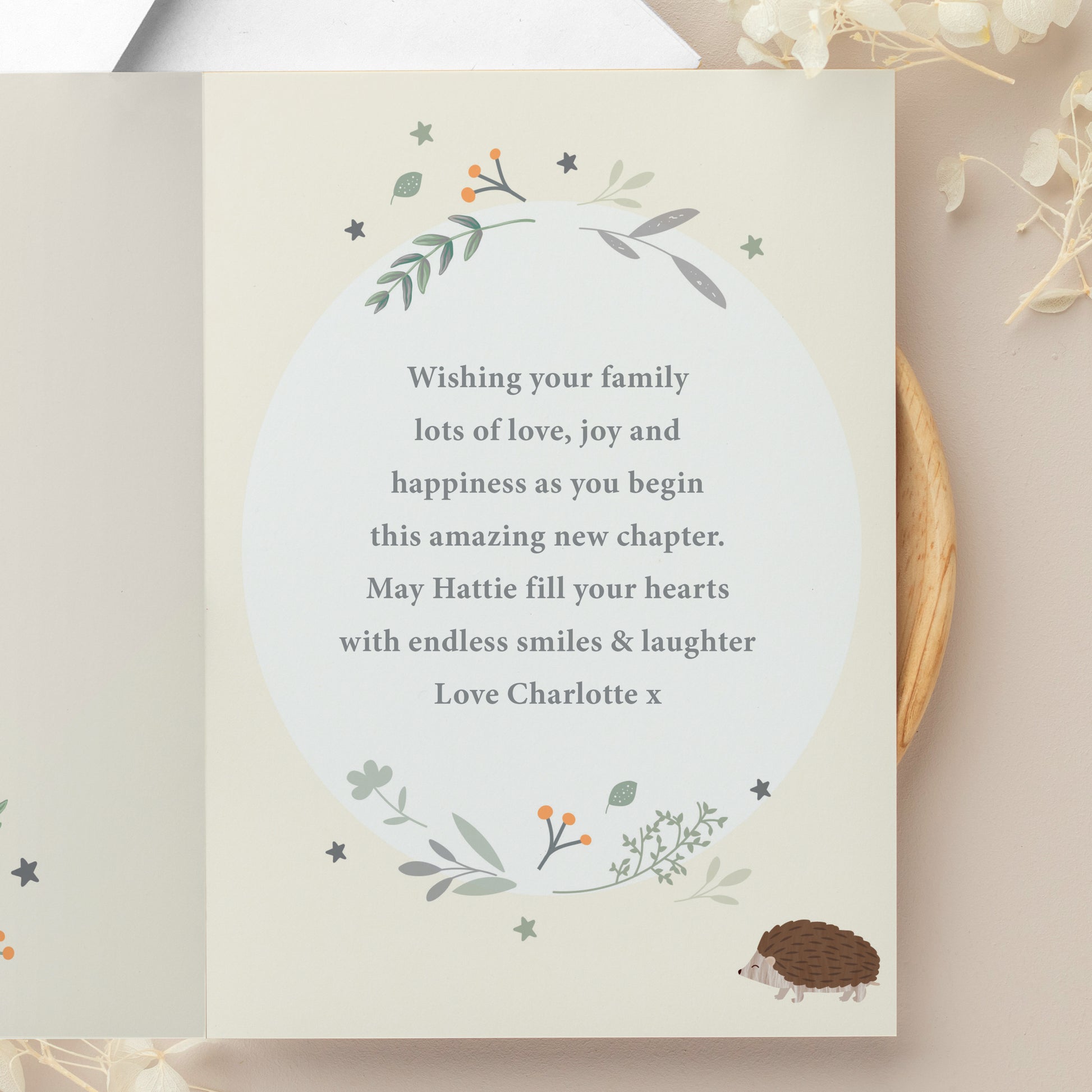 Personalised Woodland Animals New Baby Card - image 4
