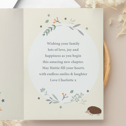 Personalised Woodland Animals New Baby Card - image 4