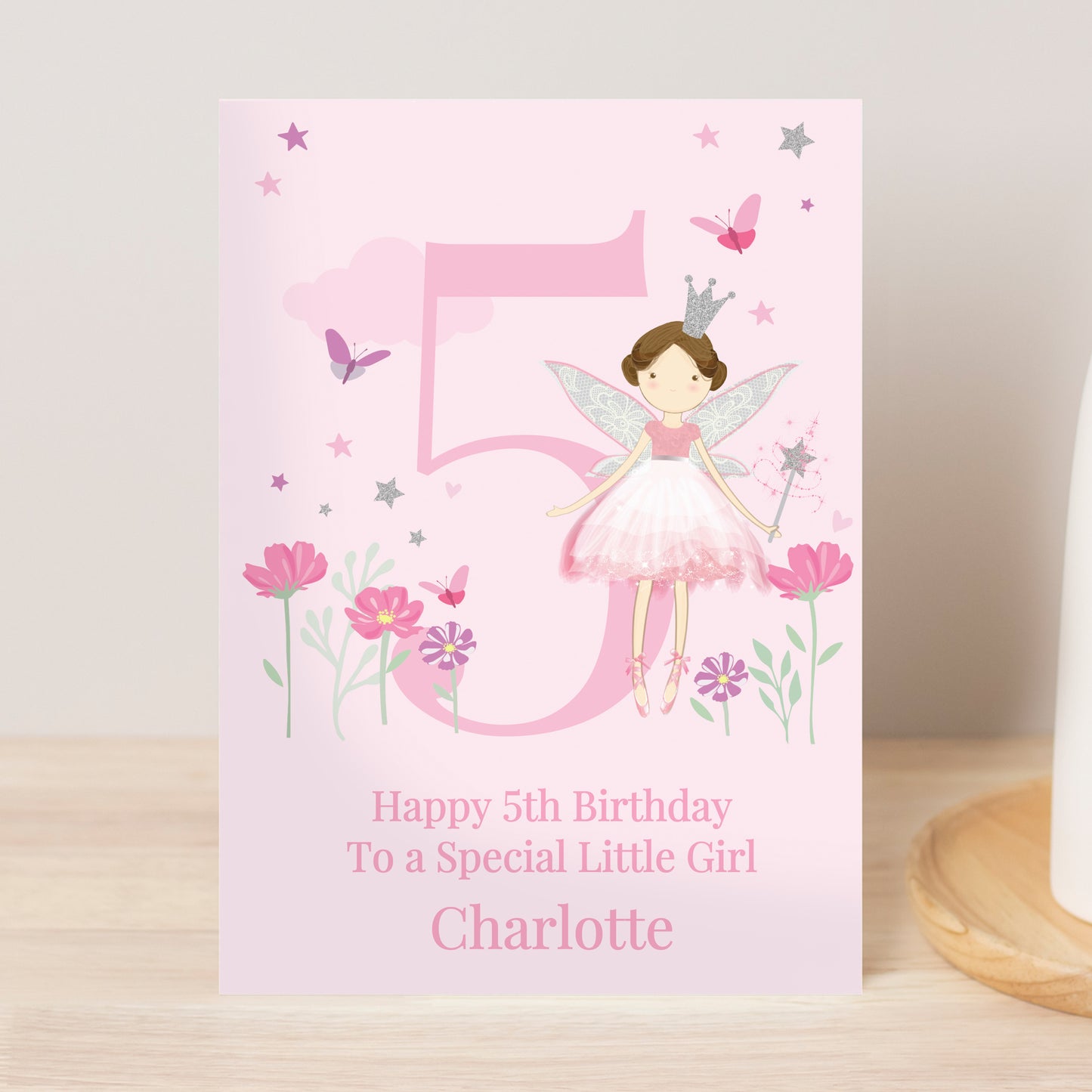 Personalised Fairy Princess Birthday Card – Girls Named Birthday Greeting