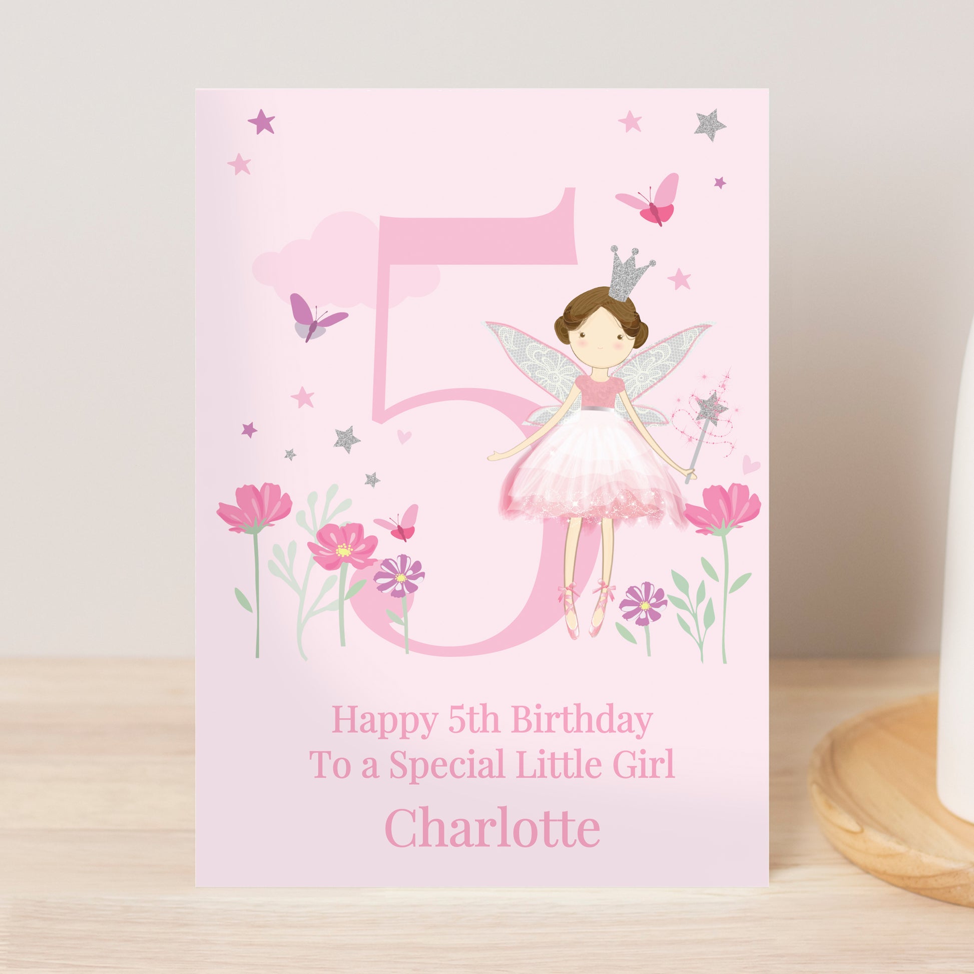 Personalised Fairy Princess Birthday Card – Girls Named Birthday Greeting