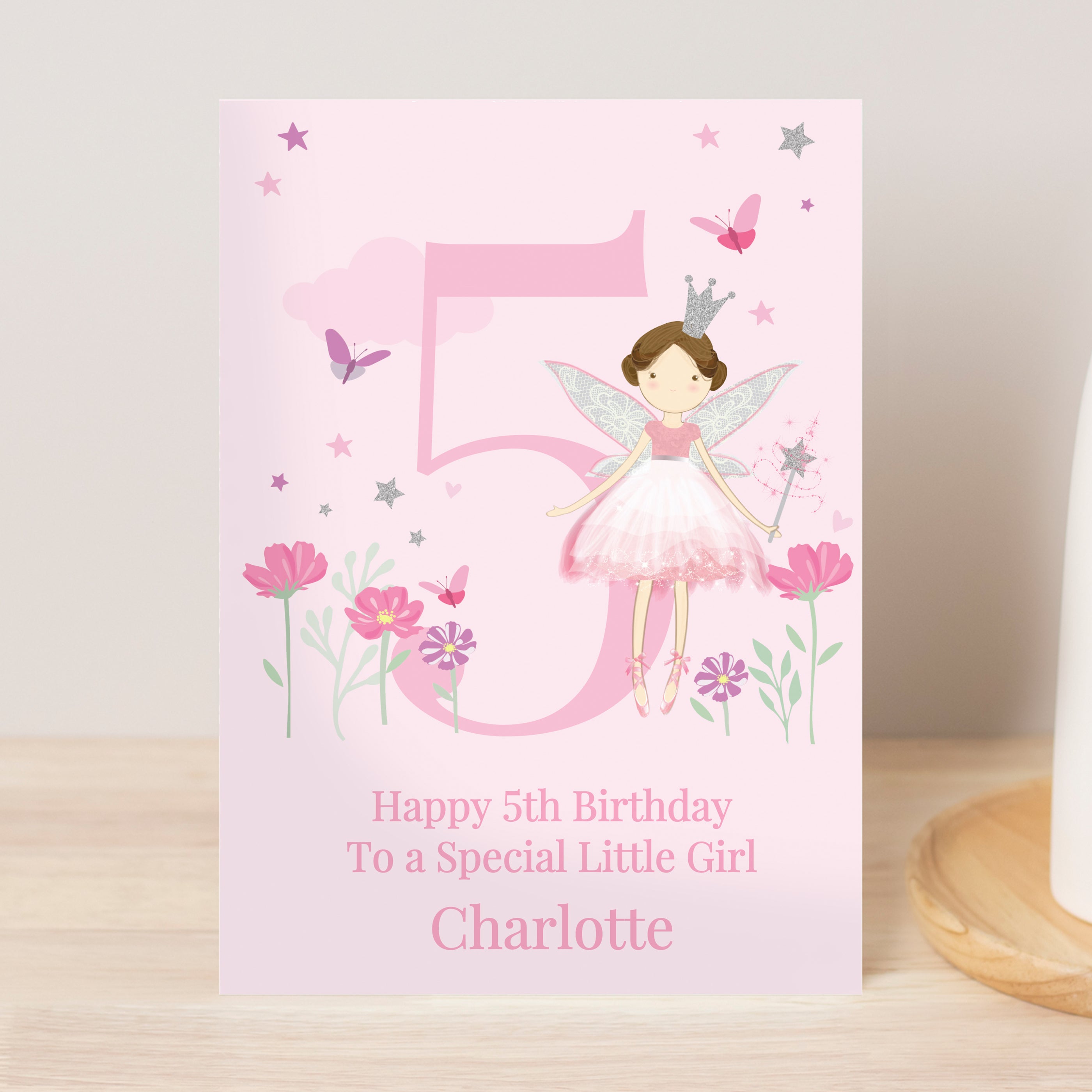 Personalised Fairy Princess Birthday Card – Girls Named Birthday Greeting