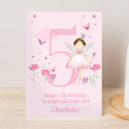 Personalised Fairy Princess Birthday Card – Girls Named Birthday Greeting