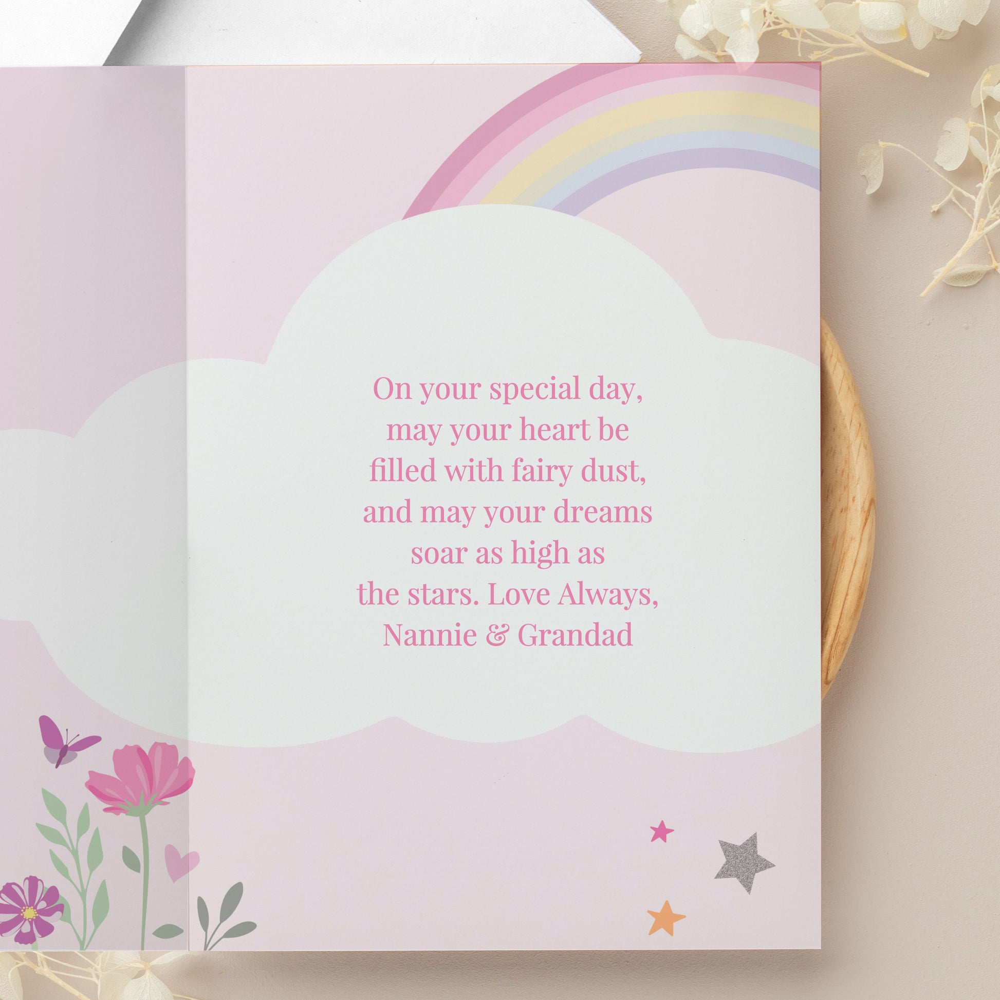Personalised Fairy Princess Birthday Card – Girls Named Birthday Greeting - image 4