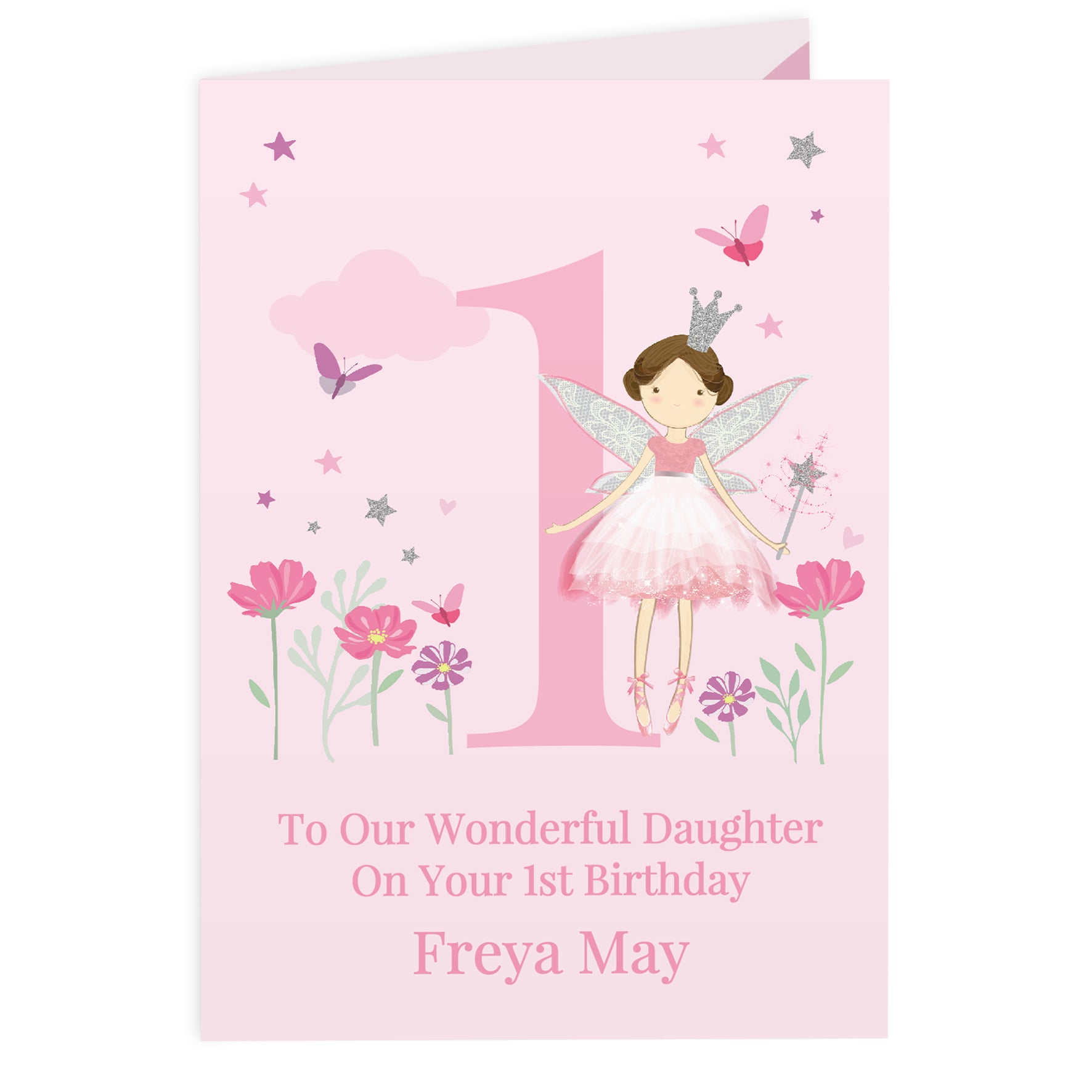 Personalised Fairy Princess Birthday Card – Girls Named Birthday Greeting - image 5