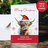Personalised Highland Cow Pack of 10 Christmas Cards – Unique Festive Cards