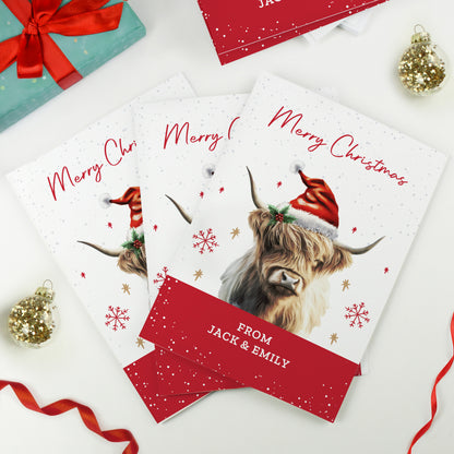 Personalised Highland Cow Pack of 10 Christmas Cards – Unique Festive Cards - image 2