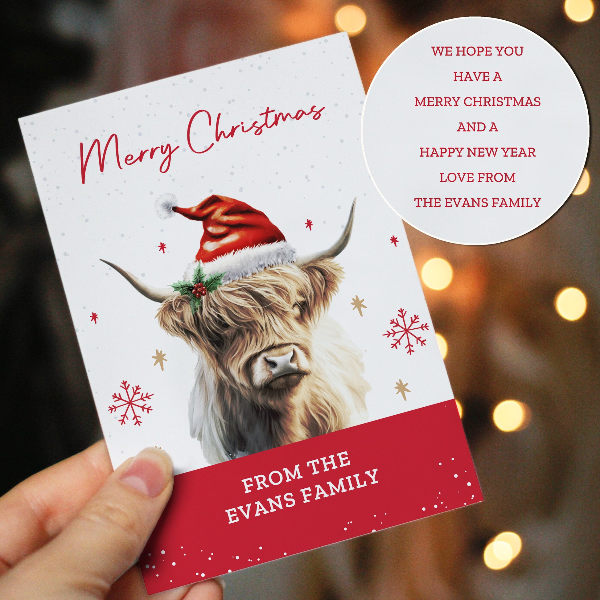 Personalised Highland Cow Pack of 10 Christmas Cards – Unique Festive Cards - image 3
