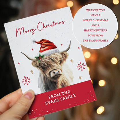 Personalised Highland Cow Pack of 10 Christmas Cards – Unique Festive Cards - image 3