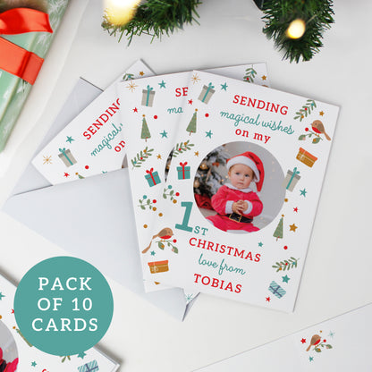 Personalised My 1st Christmas Photo Upload Pack of 10 Cards - image 4