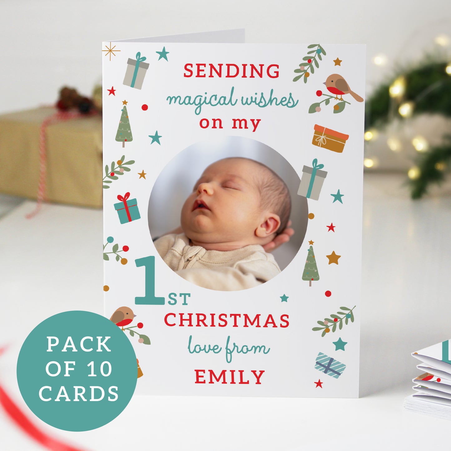 Personalised My 1st Christmas Photo Upload Pack of 10 Cards from Heartfelt Gifts