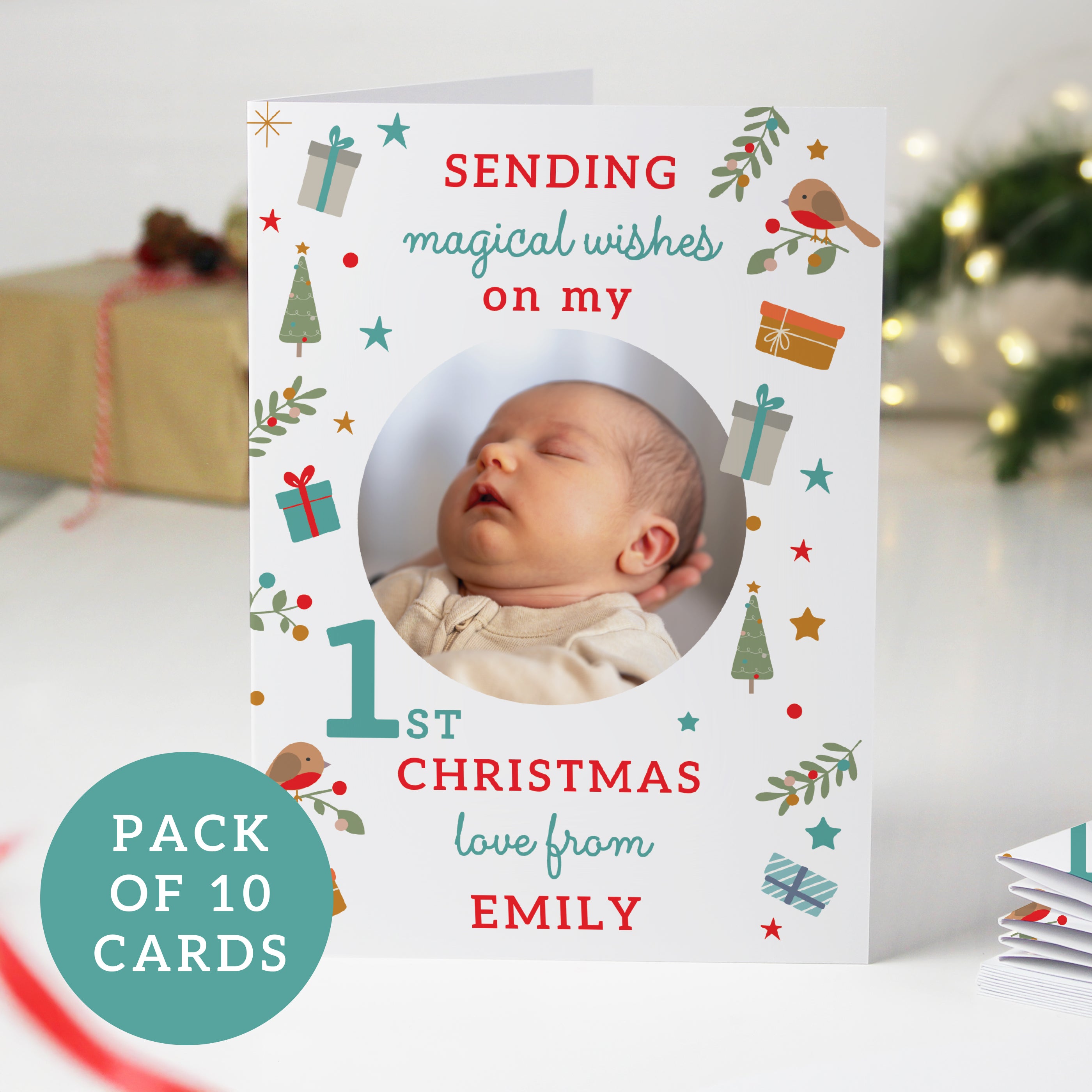 Personalised My 1st Christmas Photo Upload Pack of 10 Cards from Heartfelt Gifts