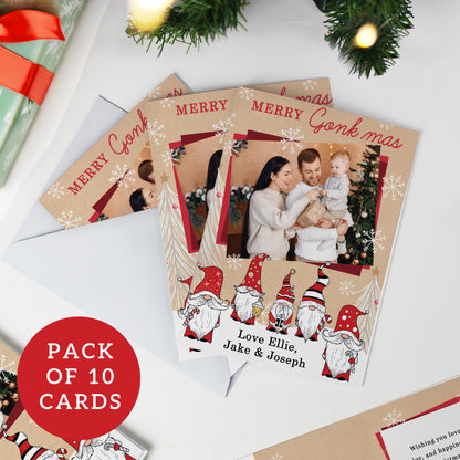 Personalised Photo Upload Pack of 10 Gonk Christmas Cards - image 4