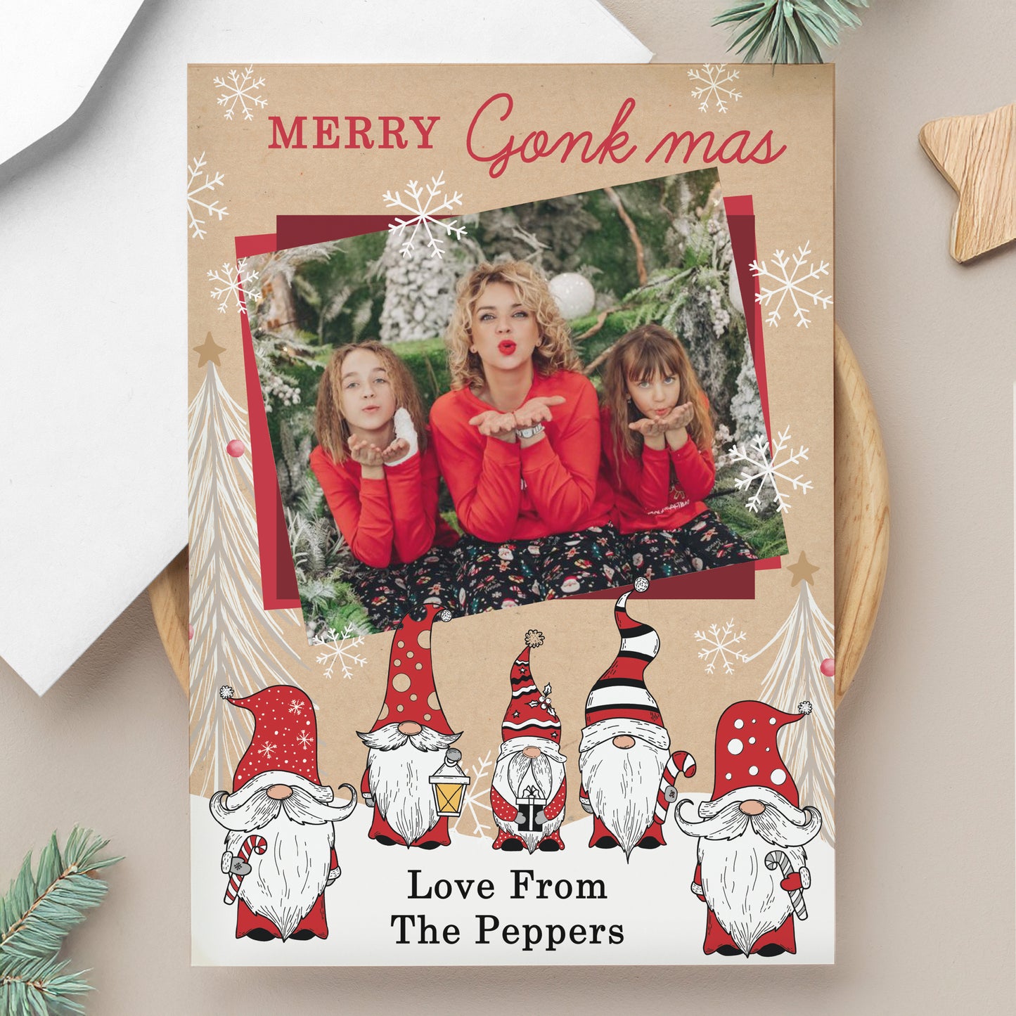 Personalised Photo Upload Pack of 10 Gonk Christmas Cards - image 6