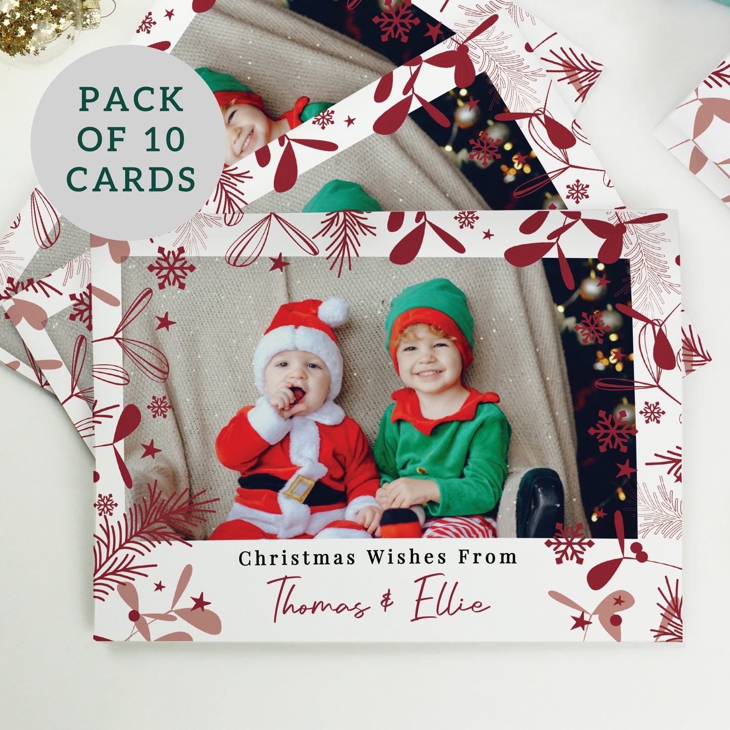 Personalised Photo Upload Pack of 10 Christmas Cards - image 2