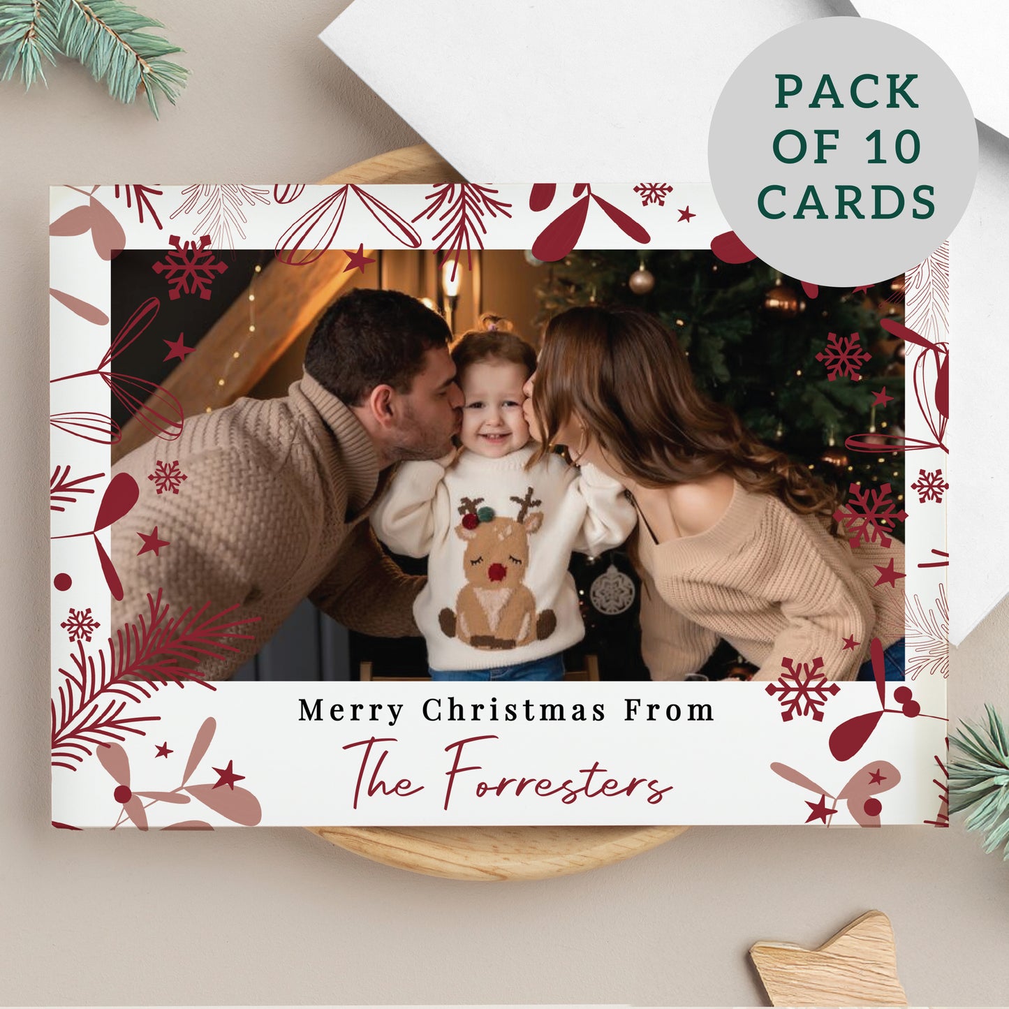 Personalised Photo Upload Pack of 10 Christmas Cards from Heartfelt Gifts