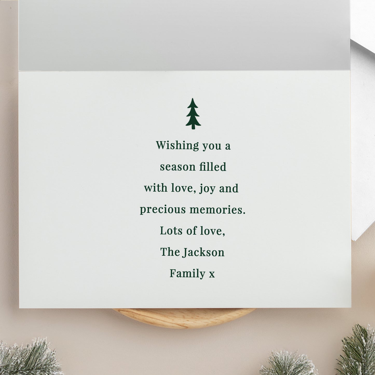 Personalised Photo Upload Pack of 10 Green Christmas Cards - image 3