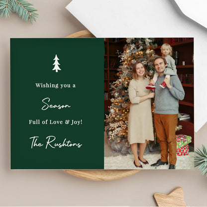 Personalised Photo Upload Pack of 10 Green Christmas Cards - image 6