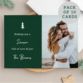 Personalised Photo Upload Pack of 10 Green Christmas Cards from Heartfelt Gifts