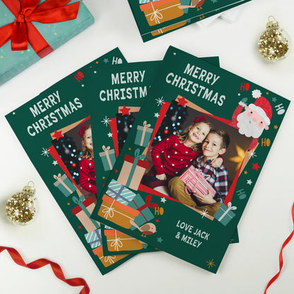 Personalised Photo Upload Pack of 10 Santa Christmas Cards - image 2
