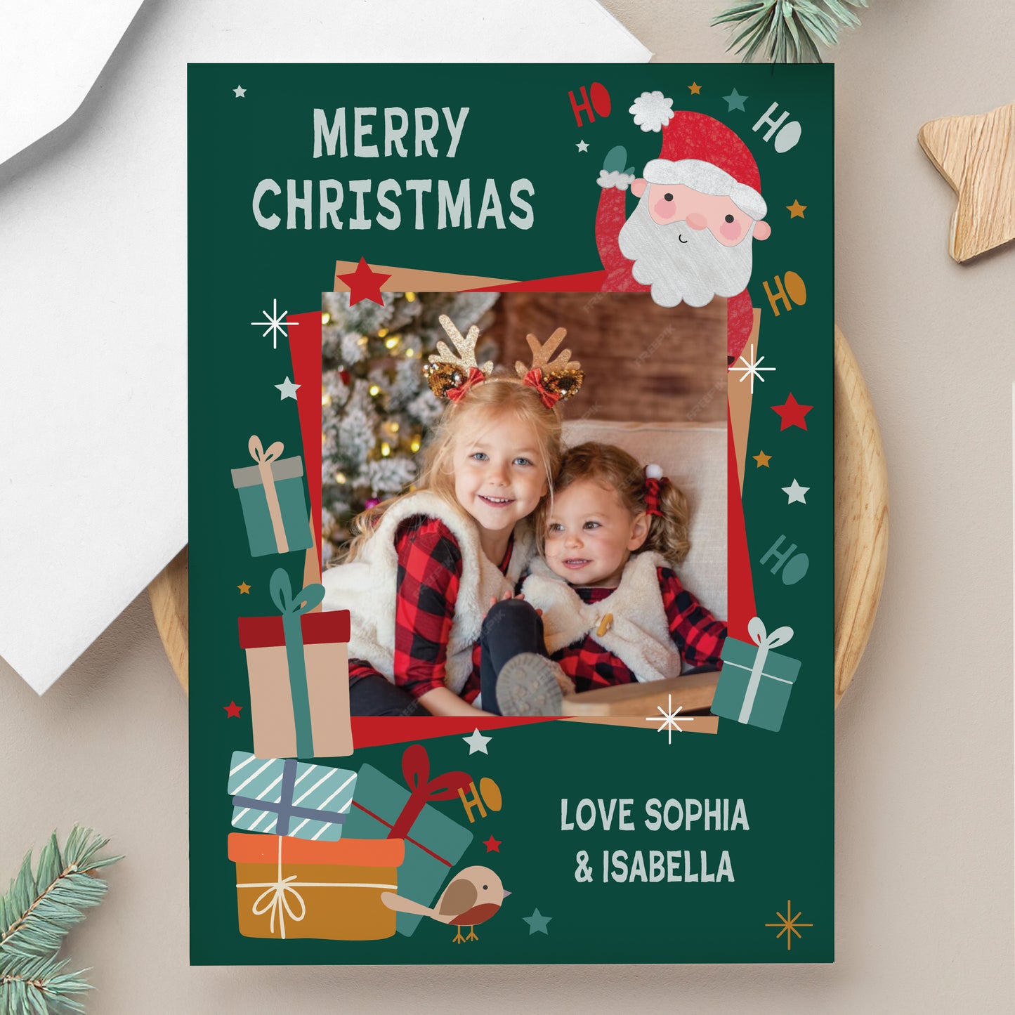 Personalised Photo Upload Pack of 10 Santa Christmas Cards - image 6