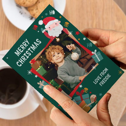 Personalised Photo Upload Pack of 10 Santa Christmas Cards - image 7