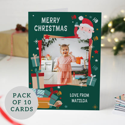 Personalised Photo Upload Pack of 10 Santa Christmas Cards from Heartfelt Gifts