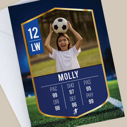Personalised Photo Football Player Stats Birthday Card – Boys Birthday Card - image 4