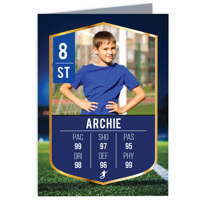 Personalised Photo Football Player Stats Birthday Card – Boys Birthday Card - image 5