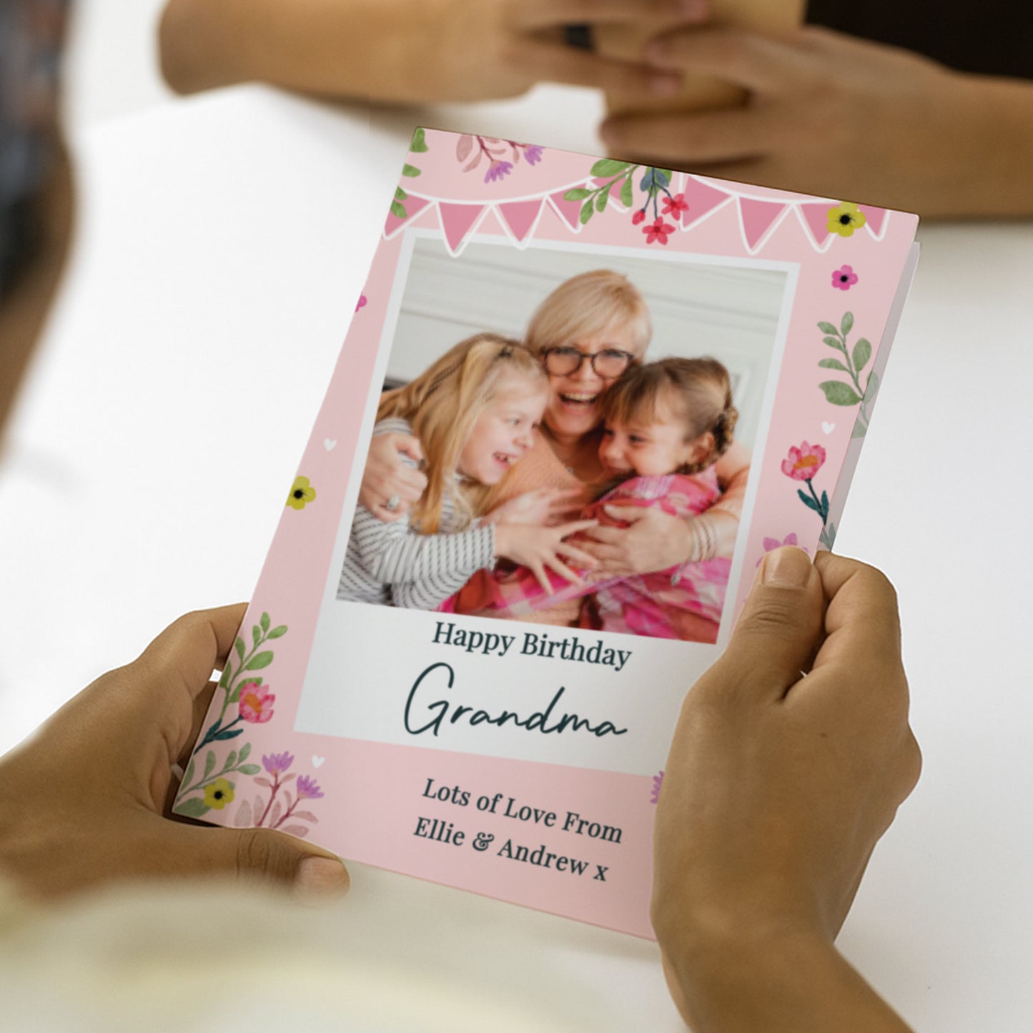 Personalised Photo Upload Floral Card – Birthday Mother's Day Gift Card - image 2