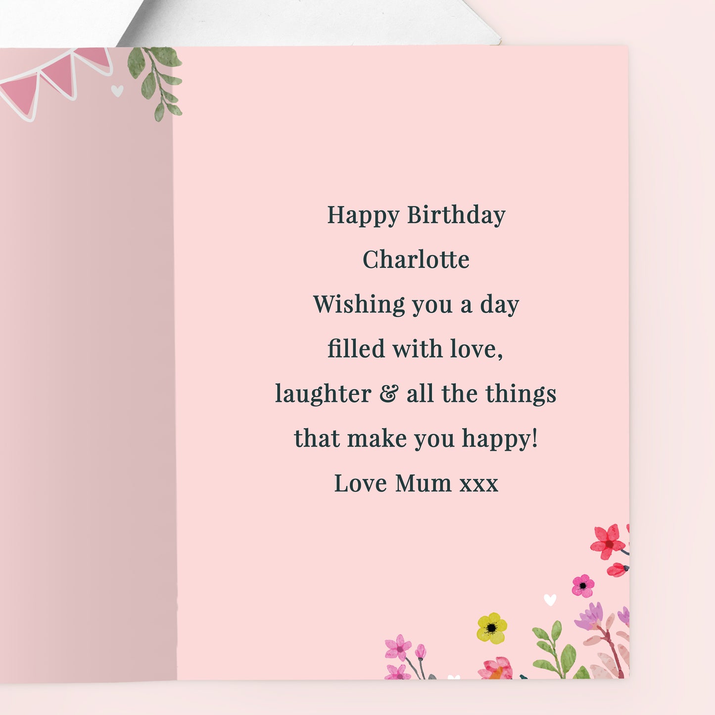 Personalised Photo Upload Floral Card – Birthday Mother's Day Gift Card - image 3