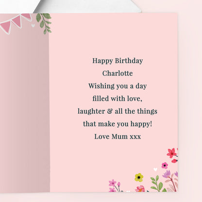 Personalised Photo Upload Floral Card – Birthday Mother's Day Gift Card - image 3