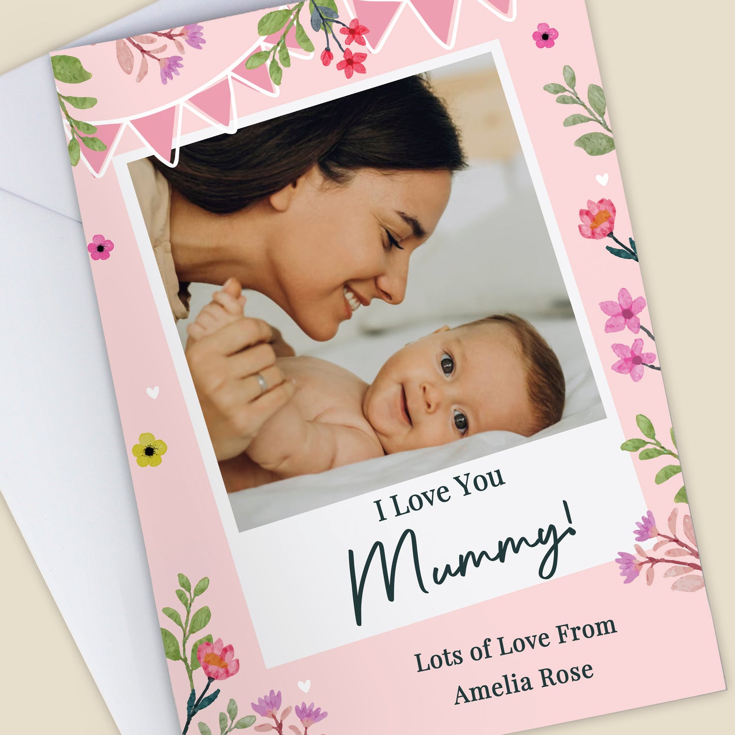 Personalised Photo Upload Floral Card – Birthday Mother's Day Gift Card - image 4