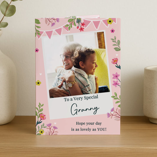 Personalised Photo Upload Floral Card from Heartfelt Gifts