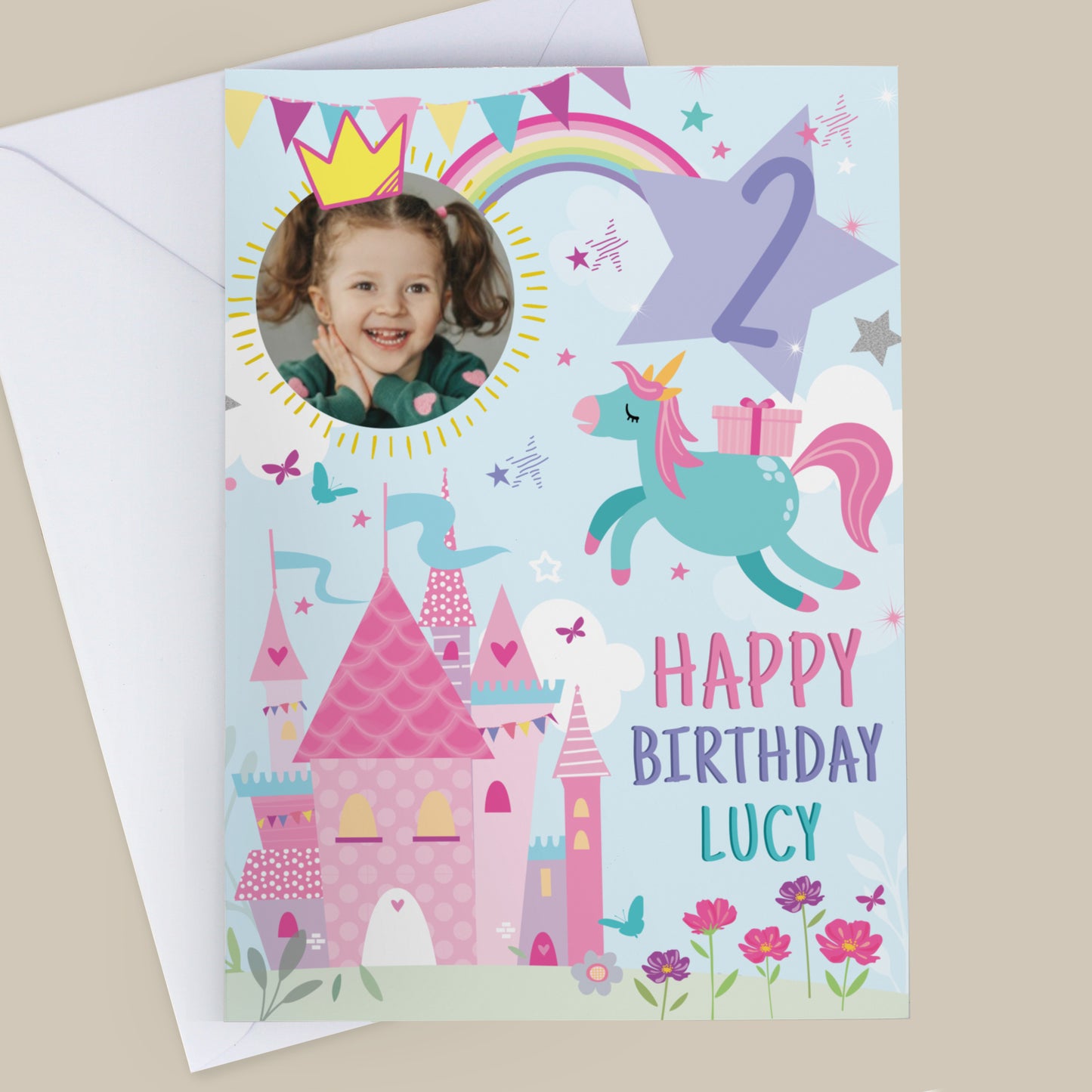 Personalised Photo Upload Princess Birthday Card – Girls Birthday Card - image 4